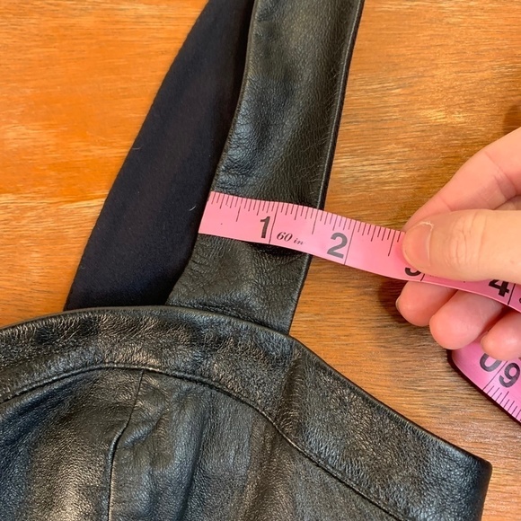 La Pina By David Helwani Black Leather Bralette Crop Top Size Medium (1343) - Picture 11 of 11